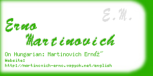 erno martinovich business card